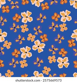 abstract solid flowers arrangement with solid background, vector all over design for textile printing factory