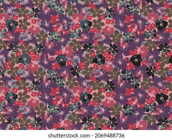 abstract a solid flowers arrangement with medium  color, all over vector design with solid  background for textile printing factory
