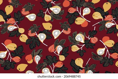 abstract a solid flowers arrangement with medium  color, all over vector design with solid  background for textile printing factory

