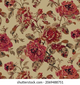 abstract a solid flowers arrangement with medium  color, all over vector design with solid  background for textile printing factory
