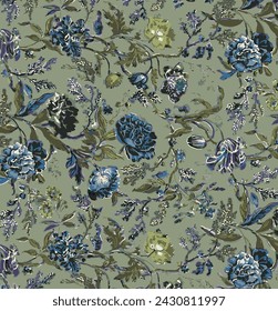 abstract a solid flowers arrangement with medium color, all over vector design with solid background illustration digital image for textile printing factory
