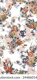 Abstract a solid flowers arrangement with medium color,all over vector design with solid background
Illustration digital iamge fot textile printing factory
