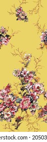 flores sólidas abstractas con arreglo de color monocromo, diseño de borde con fondo sólido para fábrica de impresión textil