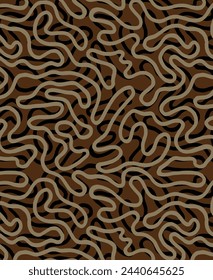 abstract a solid modern textile design, arrangement with vector, all-over circular line contour pattern with brown and black tone color illustration digital image printing factory