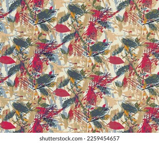 abstract a solid multicolor leaves motif  arrangement with medium color, all over vector design with abstract  background for textile printing factory