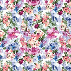 Abstract A Solid Multicolor Small And Big Flower Mixed Vector Pattern Arrangement With Medium Color, All Over Vector Design With White Background Illustration Digital Image For Textile Printing Factor
