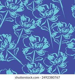 abstract a solid multicolor small and big flower mixed vector pattern arrangement with medium color, all over vector design with white background illustration