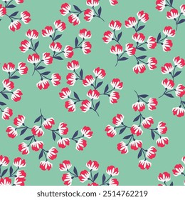 abstract a solid multicolor small and big flower mixed vector pattern arrangement with medium color, all over vector design with white background illustration