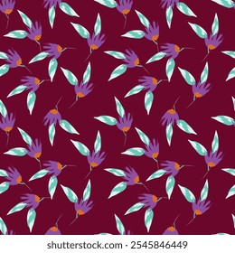 abstrato uma flor multicolor sólida pequena e grande vetor misto arranjo padrão com cor média, todo sobre o projeto do vetor com fundo branco ilustração digital