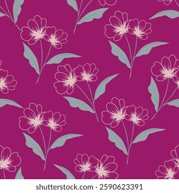 abstract a solid multicolor small and big flower mixed vector pattern arrangement with medium color, all over vector design with white background illustration digital