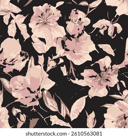 abstract a solid multicolor small and big flower mixed vector pattern arrangement with medium color, all over vector design