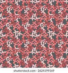 abstract a solid multicolor small and big flower mixed vector pattern arrangement with medium color, all over vector design with white background illustration digital
