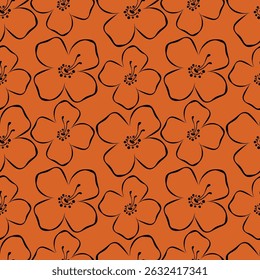 abstract a solid multicolor small and big flower mixed vector pattern arrangement with medium color, all over vector design with white background illustration digital