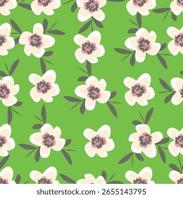 abstract a solid multicolor small and big flower mixed vector pattern arrangement with medium color, all over vector design with white background illustration digital