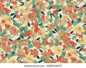 abstract a solid small flowers arrangement with monochrome color, all over vector design with bright background illustration digital image for textile and paper printing factory