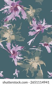 abstract solid vector design seamless pattern, large size hibiscus flower, for digital print ideas for textile fabrics or background images.