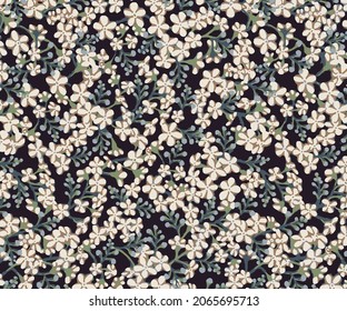 abstract solid vector flowers full  arrangement, all over design with solid medium color background for textile printing factory