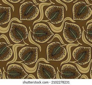 abstract solid vector leaves modification with yellow color all over design illustration digital image for textiles and paper print