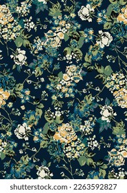 abstract a solid vector small flower pattern arrangement with medium color, all over vector design with monochrome tone for textile and paper printing factory