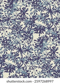 abstract solid vector textile design, arrangement with monochrome silhouette flower, all-over seamless pattern with purple and gray tone color illustration digital image printing factory