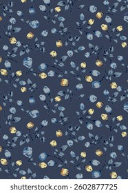 abstract solid vector textile design, arrangement with small bud simple flower, all-over seamless pattern with gray and yellow tone color illustration digital image printing factory