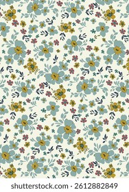 Abstract solid vector textile designs, arrangement with medium and small simple hibiscus flower, all-over seamless pattern with Tosca and yellow tone color illustration digital image printing factory