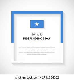 Abstrakte Darstellung der Lage auf dem Platz des Flaggenplatzes Somalias. Klassischer Länderrahmen mit Text für den Unabhängigkeitstag in Somalia