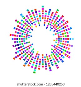 Abstract sound audio waves, equalizer wave circle. Vector logo