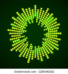 Abstract sound audio waves, equalizer wave circle. Vector logo