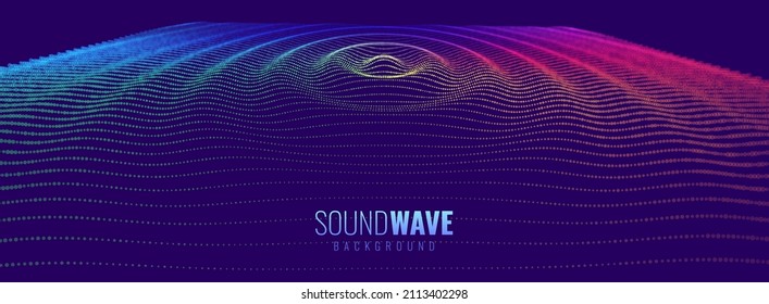 Abstract Sound Background. Dynamic Music Light Flow. Blurred Neon Particles Lights Effect. Music Sound Wave Visualization. Abstract Vector Background.