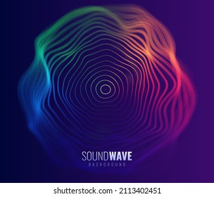 Abstract Sound Background. Dynamic Music Light Flow. Blurred Neon Particles Lights Effect. Music Sound Wave Visualization. Abstract Vector Background.