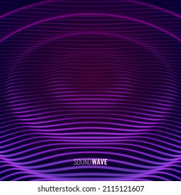 Abstract Sound Background. Dynamic Music Light Flow. Blurred Neon Particles Lights Effect. Music Sound Wave Visualization. Abstract Vector Background.