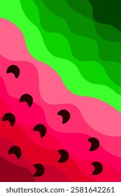 Abstract sound background with transition from green to red in waves. Vector illustration of background