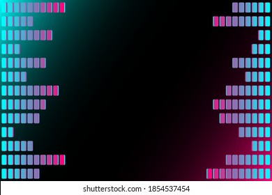 Abstract sound blocks. Colourful equalizer isolated on black background. Music waves, gradient color background. Social media concept.Vector illustration. EPS10