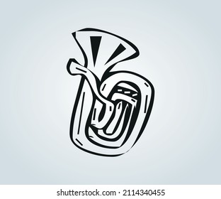 Abstract sound instrument drawing for playing music