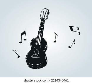 Abstract sound instrument drawing for playing music