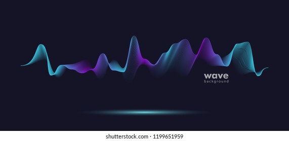 Abstract Sound Motion Wave. Pattern Gradient Line Background. Vector Graphic Eps 10