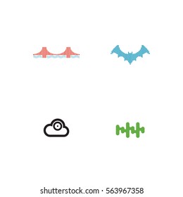 Abstract Sound Music Icon Vector Logo Element Set