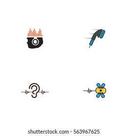 Abstract Sound Music Icon Vector Logo Element Set