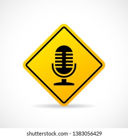 Abstract sound recorder vector sign isolated on white background