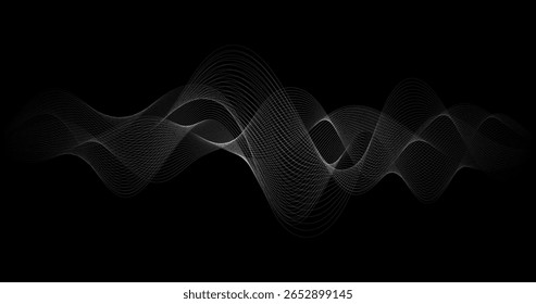 Resumo O som rastreia ondas em um fundo preto Tecnologia de telecomunicações