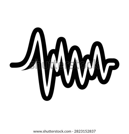 Abstract sound wave audio frequency icon with frequency vibration waveform recording amplitude