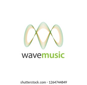 abstract sound wave audio vector icon logo design template