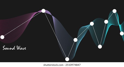 Abstract sound wave background. digital equaliser curve