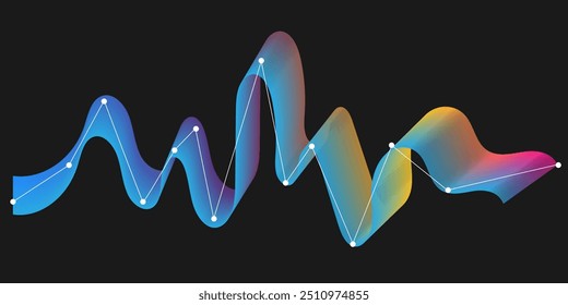 Abstract sound wave background. digital equaliser curve