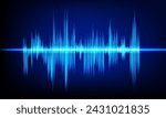 Abstract Sound Wave Blue Digital Frequency wavelength graphic design Vector Illustration 
