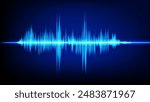 Abstract Sound Wave Blue Digital Frequency wavelength graphic design Vector Illustration 