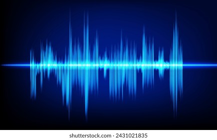 Abstract Sound Wave Blue Digital Frequency wavelength graphic design Vector Illustration 