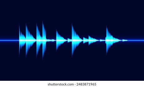 Abstract Sound Wave Blue Digital Frequency wavelength graphic design Vector Illustration 