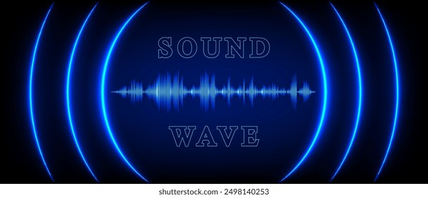 Abstract Sound Wave Blue Digital Frequency wavelength graphic design Vector Illustration 